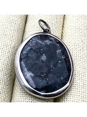 Silpada 925 Sterling Silver Blue Gemstone Pendant 1.5"